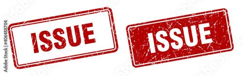 issue stamp set. issue square grunge sign