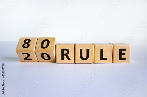 Fotografía 80 on 20 rule symbol