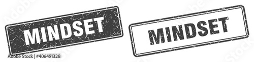 mindset stamp set. mindset square grunge sign
