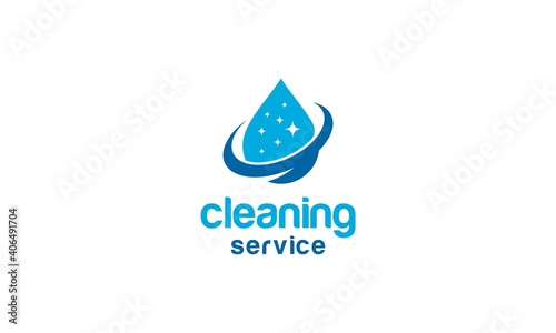 modern simple cleaning service logo design