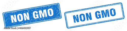 non gmo stamp set. non gmo square grunge sign