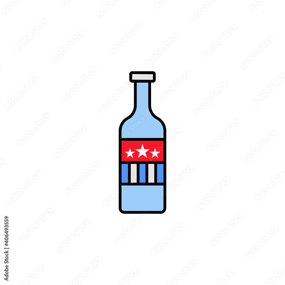 Bottle USA outline icon. Signs and symbols can be used for web, logo, mobile app, UI, UX Bottle USA outline icon. Signs and symbols can be used for web, logo, mobile app, UI, UX