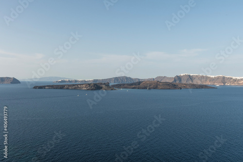 view over the caldera on Santorin island in Greece