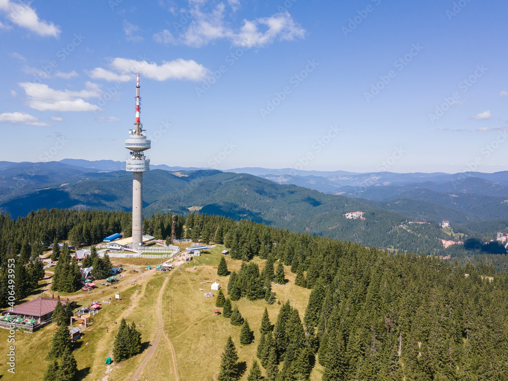 Rhodope Mountains and Snezhanka tower, Bulgaria