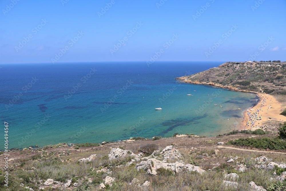 Summer at Mediterranean Sea, Gozo Malta Summer at Mediterranean Sea, Gozo Malta