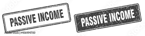 passive income stamp set. passive income square grunge sign