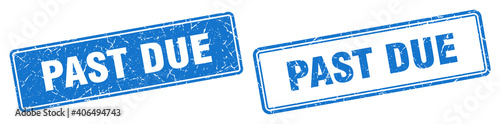 past due stamp set. past due square grunge sign