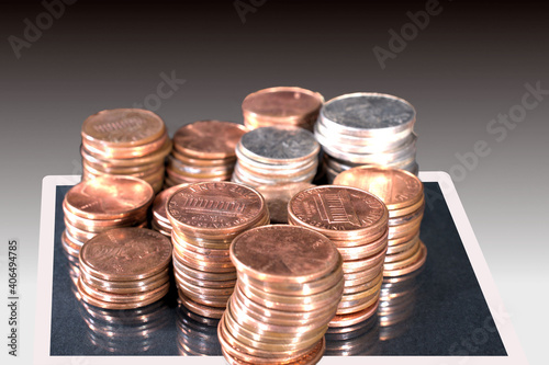 3D stack of US coins