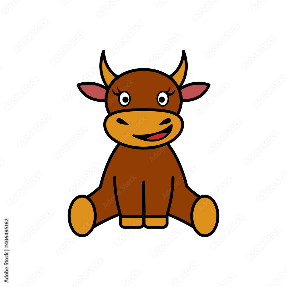 Obraz premium The bull is a symbol of the New Year. The character. Vector.