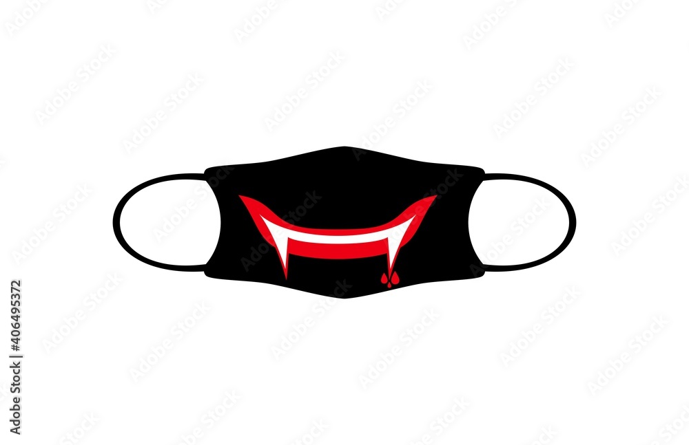 Medical Mask Vampire Icon Vector Medical Mask Vampire Icon Vector