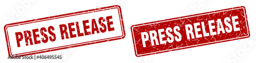 press release stamp set. press release square grunge sign