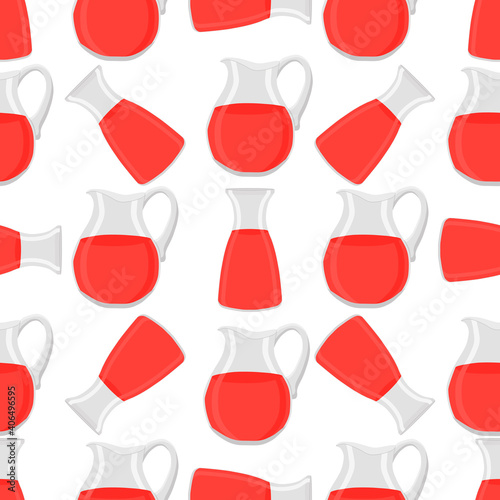 Illustration on theme big colored lemonade in glass jug