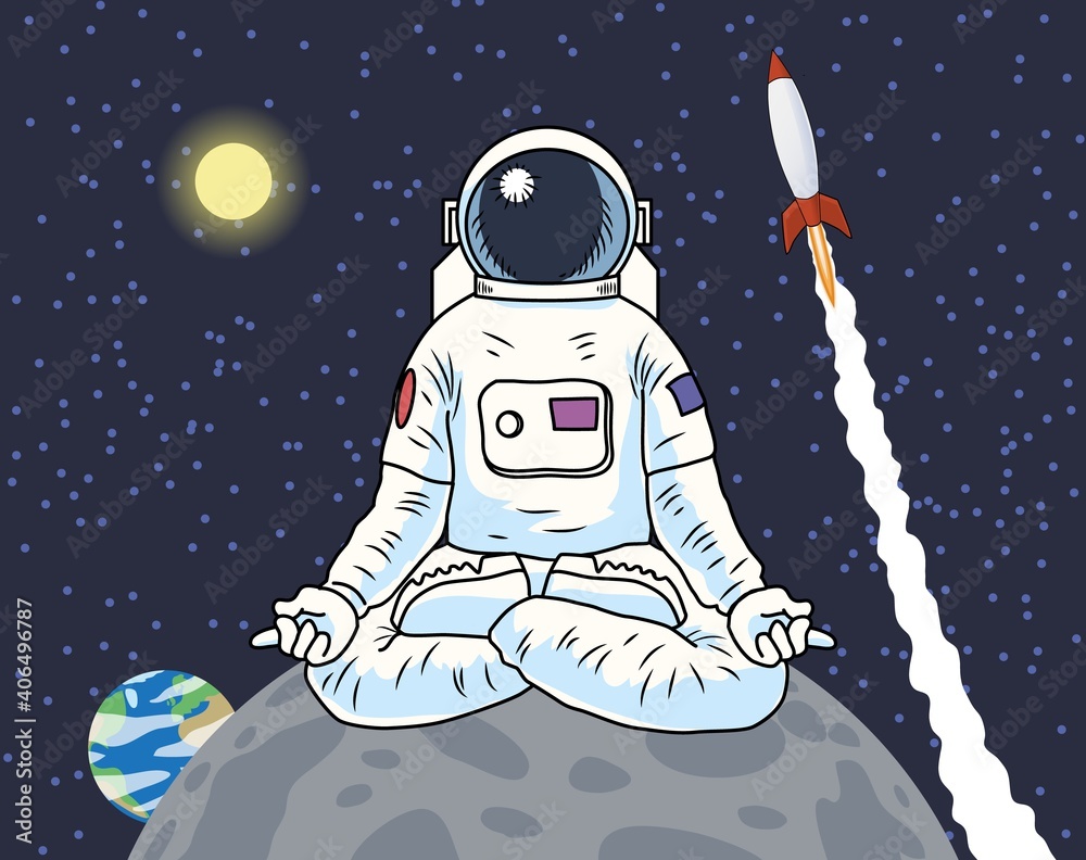 Sad Astronaut Sitting On Planet One Stock Illustration 1650991819