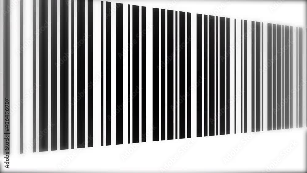Barcode Animation Sideway with Bokeh on White Background and Green Screen Barcode Animation Sideway with Bokeh on White Background and Green Screen