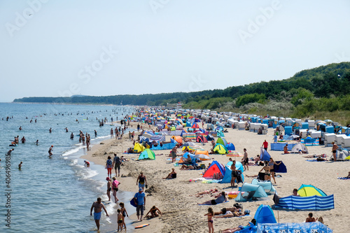 Fototapeta Naklejka Na Ścianę i Meble -  The beach at Koserow on the island of Usedom in summer.