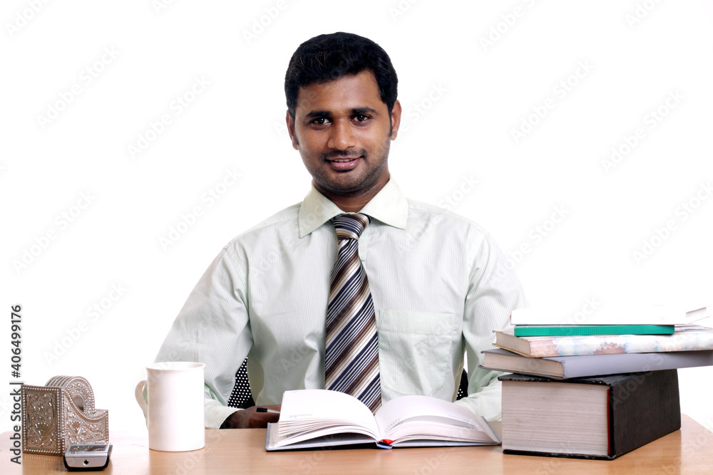 Indian business posing, isolated on a white background. Indian business posing, isolated on a white background.