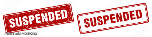 suspended stamp set. suspended square grunge sign