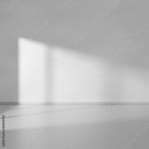 Fototapeta Naklejka Na Ścianę i Meble -  Empty gray minimalistic room interior. 3D rendering.
