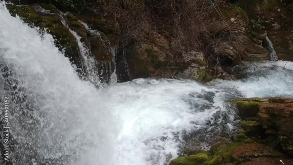 Aerial views of the LLobregat waterfalls in the Spanish Pyrenees Aerial views of the LLobregat waterfalls in the Spanish Pyrenees