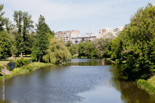 River in the city on a summer day