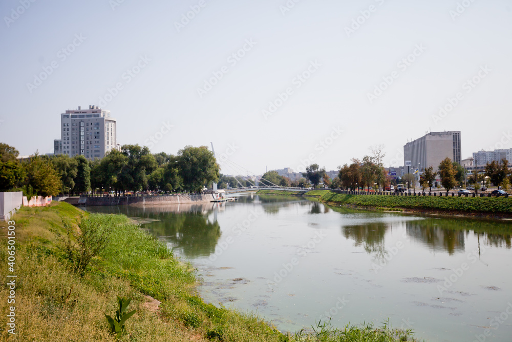 River in the city on a summer day