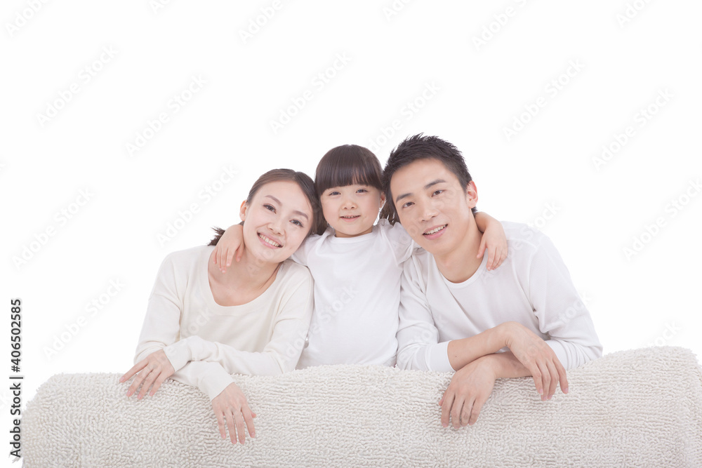 Portrait of the happy family of three Portrait of the happy family of three