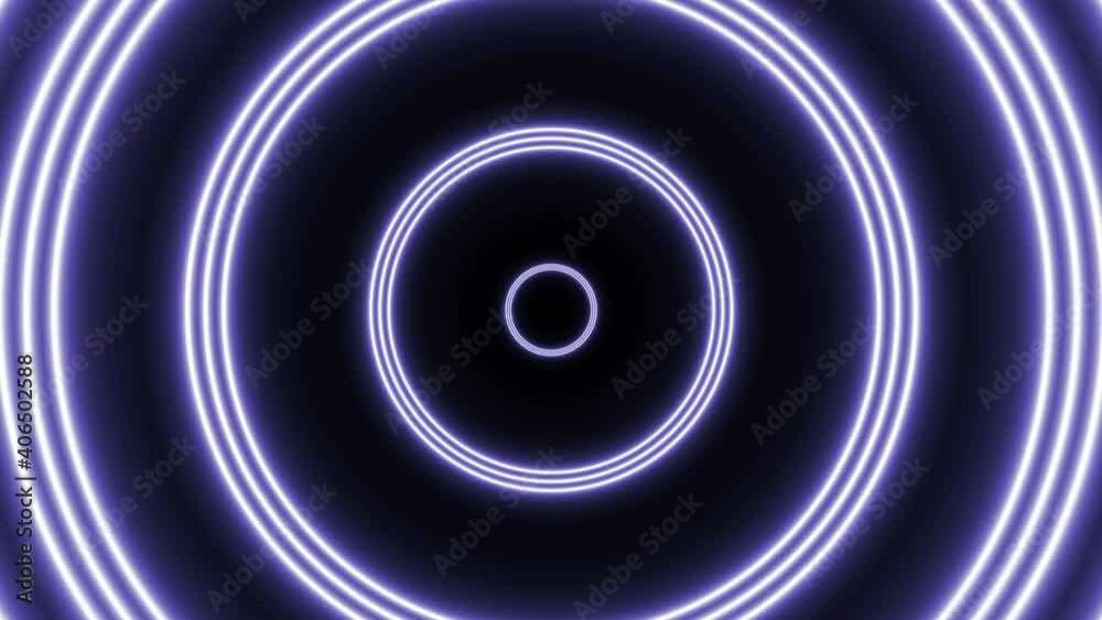 Group of violet neon circles abstract futuristic tunnel animation of flight. Seamless loop motion graphic background Group of violet neon circles abstract futuristic tunnel animation of flight. Seamless loop motion graphic background