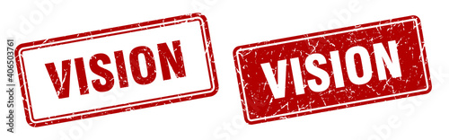 vision stamp set. vision square grunge sign