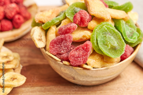 Close-up of an appetizing assortment of dried fruits.