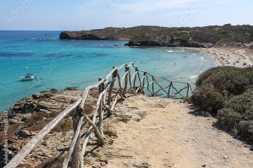 Camí de Cavalls, Cala Tortuga landscape, Balearic Islands, Menorca, Spain photo