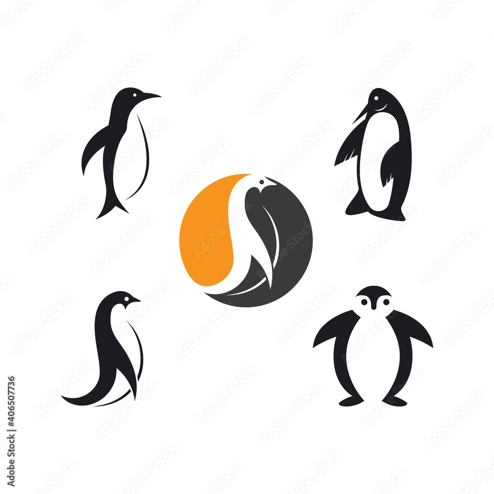 Obraz premium penguin icon vector illustration design template