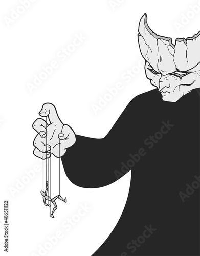 Mystery puppeteer illustration
