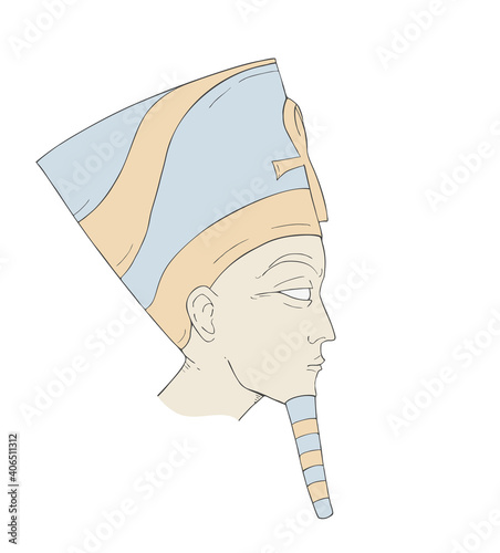 Old egyptian head illustration