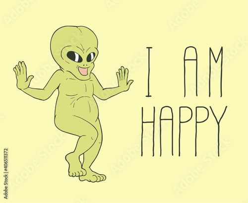 Happy alien dancing