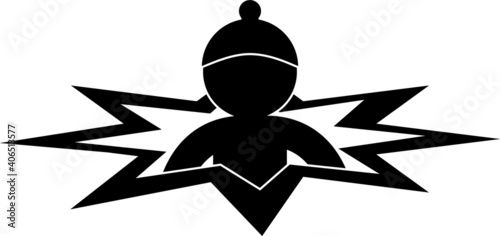 Winter swimming vector sign or icon. Ice swim in freezing cold water in ice-hole. Simple and easily understandable illustration.