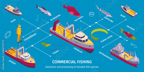 Commercial Fishing Boats Infographics