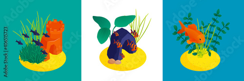 Aquarium Isometric Design Concept