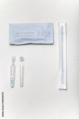 Принти на полотні SARS-CoV-2 Ag quick antibodies test kit. Nasopharyngeal swab test