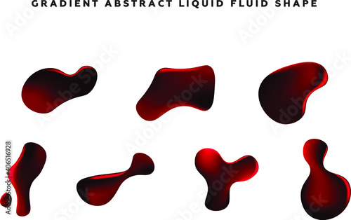Set Of Holographic Gradient Abstract Liquid Fluid Shapes EPS 10 Vector
