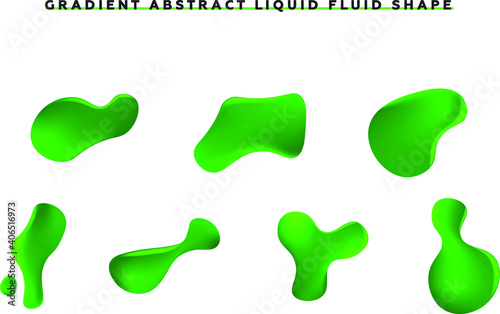 Set Of Holographic Gradient Abstract Liquid Fluid Shapes EPS 10 Vector