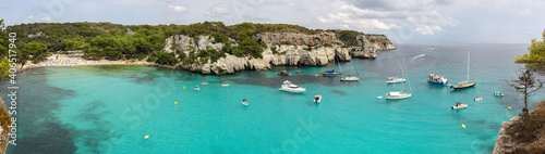 Konstfotografi Cala Macarelleta panoramic view, Balearic Islands, Spain