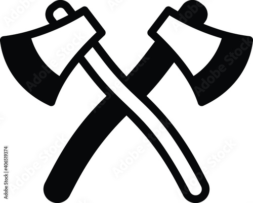 two axes, couple, blade, cutting, woodcutter