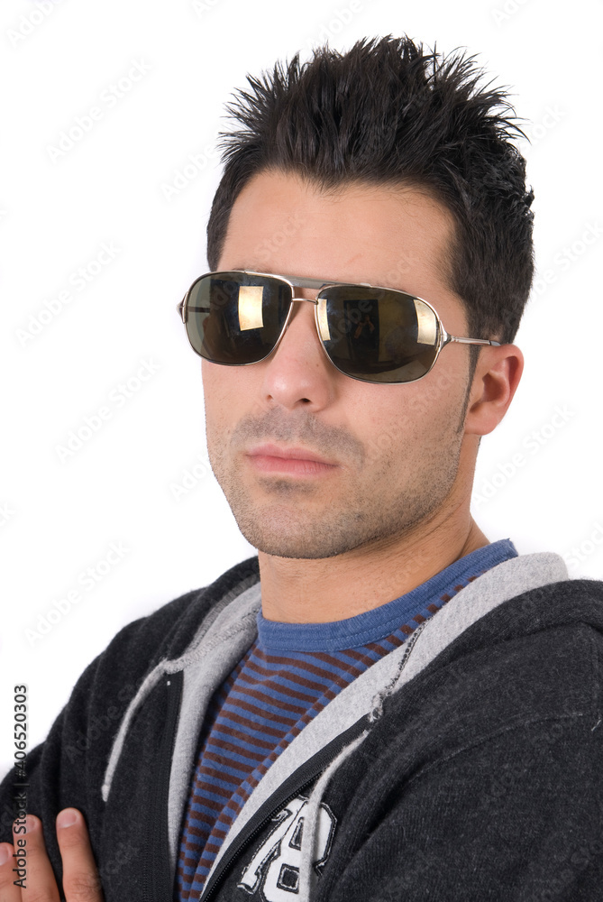 young attractive college boy with his sweatshirt on white background young attractive college boy with his sweatshirt on white background
