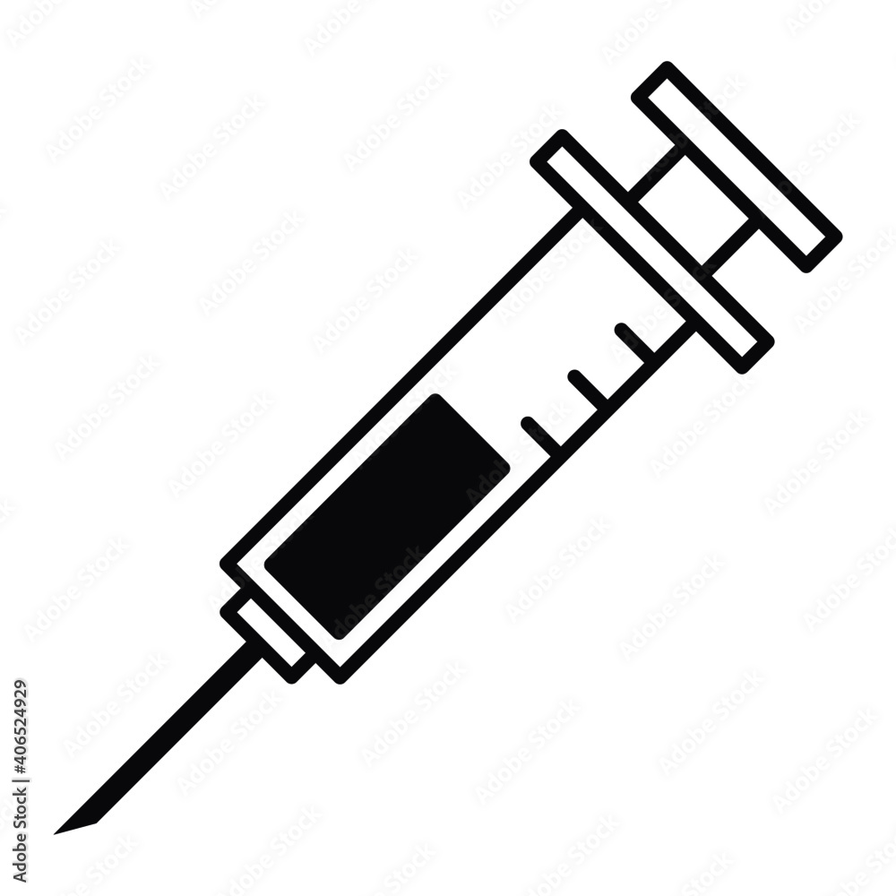 Syringe injection medical symbol vector icon Syringe injection medical symbol vector icon