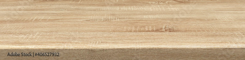 Pine wood table top desk surface. Empty kitchen wooden board for food product montage display