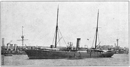 Foto SMS Zieten (1876) - the first torpedo-armed aviso built for the Imperial German Navy