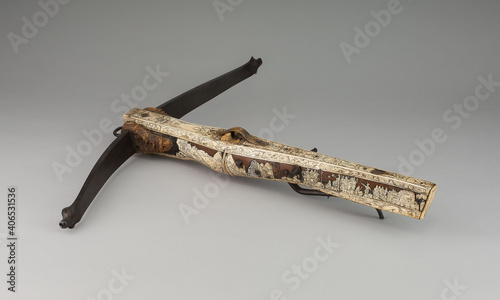 Canvas Print Vintage crossbow on a white background