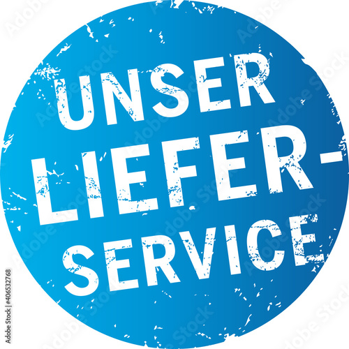 blauer Button Unser Lieferservice