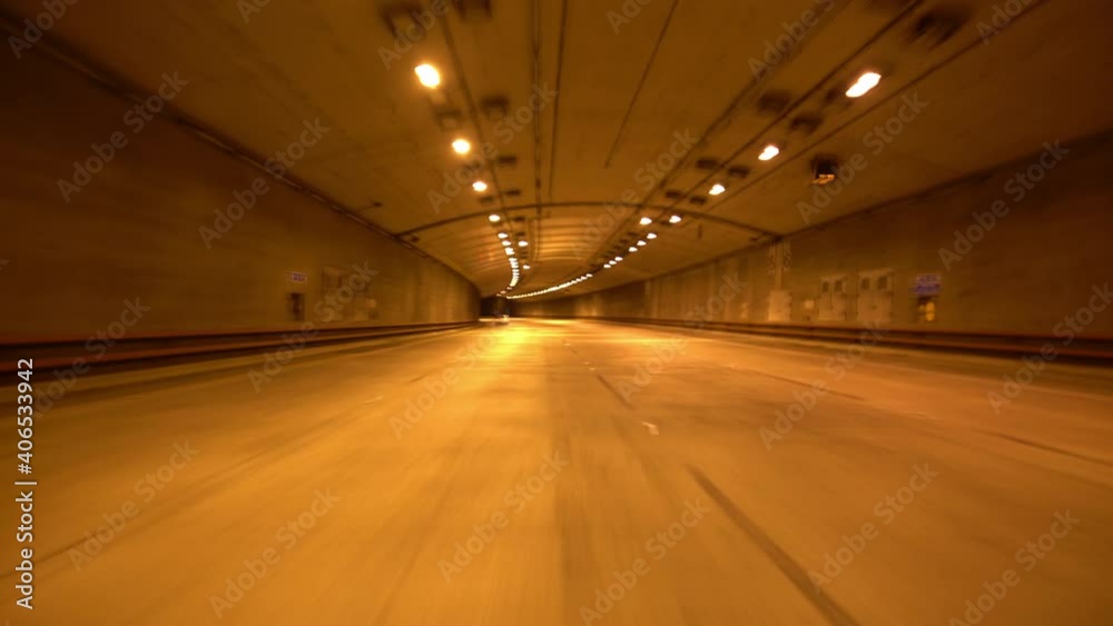 San Francisco Driving Plate Golden Gate Bridge 101 Freeway Southbound 11 Presidio Tunnel at Night California USA San Francisco Driving Plate Golden Gate Bridge 101 Freeway Southbound 11 Presidio Tunnel at Night California USA