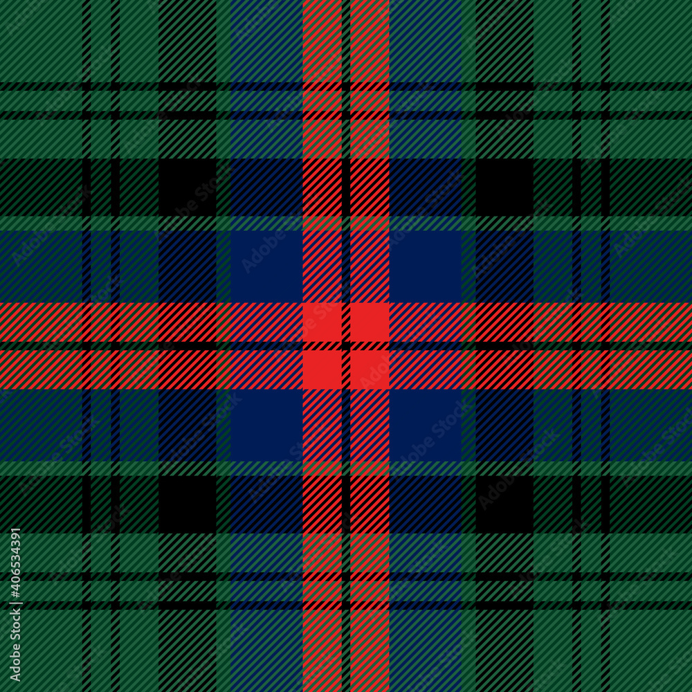 Tartan plaid. Scottish pattern in red, green and black cage. Scottish cage. Traditional Scottish checkered background. Seamless fabric texture. Vector illustration Tartan plaid. Scottish pattern in red, green and black cage. Scottish cage. Traditional Scottish checkered background. Seamless fabric texture. Vector illustration